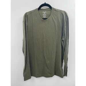 NWOT True Classic T-Shirt Men's Large Olive Green Crew Neck Long Sleeve Pullover